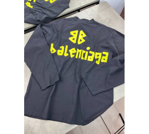 Лонгслів Balenciaga Tape Type сiрий sg297