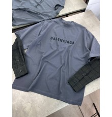 Лонгслів Balenciaga рукав сiра клітина sg299