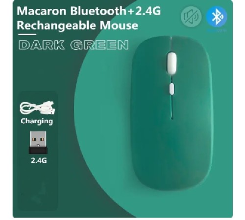 Мишка безшумна комп'ютерна, бездротова Macarone Bluetooth, USB, що перезаряджається