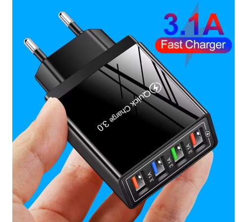 Блок живлення 4 port USB Charge зоряний пристрій Чорне