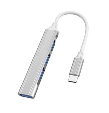 USB Type-C хаб разветвитель для ноутбука на 4 порта Combi USB Gray