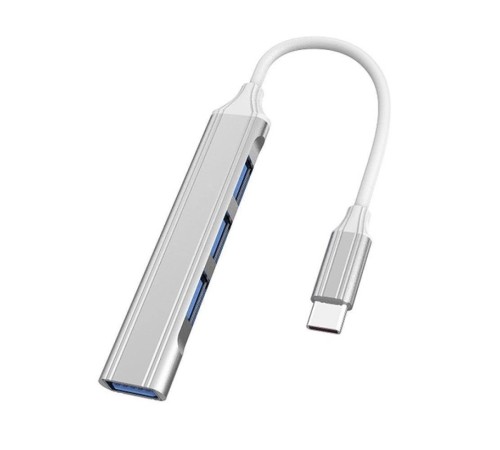 USB Type-C хаб разветвитель для ноутбука на 4 порта Combi USB Gray