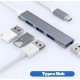 USB Type-C хаб разветвитель для ноутбука на 4 порта Combi USB Gray