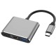 Перехідник адаптер 3в1 із Type-C на HDMI, USB, USB-C / Конвертер Full HD, 1080p, 4K, 2K, UHD