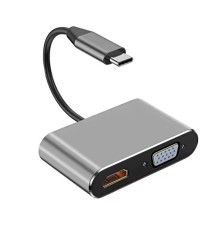 Концентратор Type-C 4 в 1, адаптер type-c 3.0 до 4K HDMI HDTV, VGA USB 3.0 PD, розгалужувач швидкої зарядки