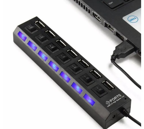 USB хаб Combi концентратор на 7 портів з підсвічуванням