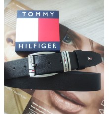 Чоловічий ремінь шкіряний Tommy Hilfiger Black