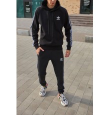 Костюм Adidas з худі чорний і 2 пари шкарпеток у подарунок