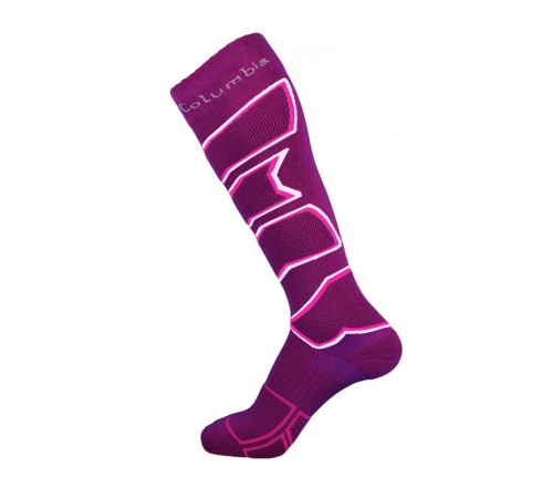 Шкарпетки гірськолижні Сolumbia Ski Merino M 39-42 Deep Violet Rose/White Pink (C3N2U-1L00-M)