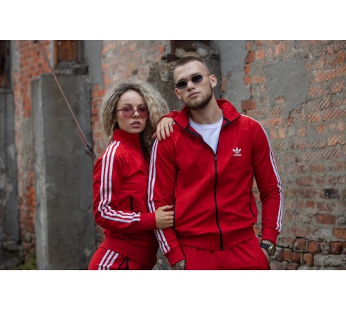 Костюм Adidas олімпійка червоний та 2 пари шкарпеток у подарунок