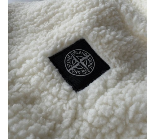 Двостороння куртка Stone Island чорна плащівка та біла тедді