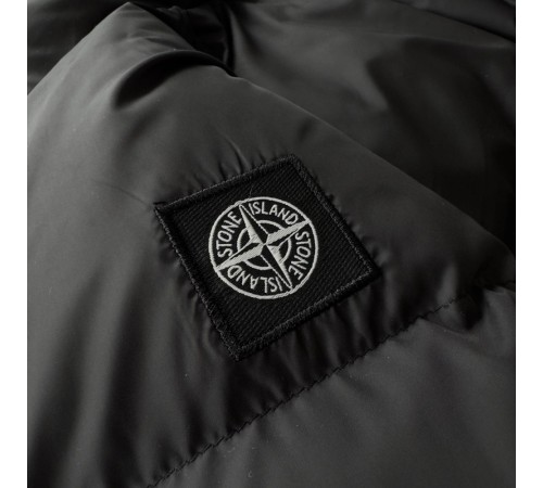 Двостороння куртка Stone Island чорна плащівка та біла тедді