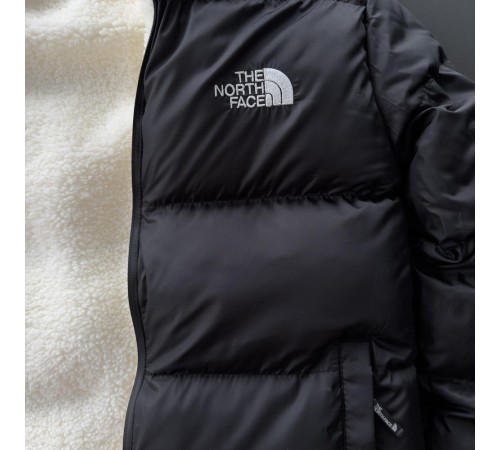 Двостороння куртка унісекс The North Face чорна плащівка та біла тедді