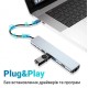 Хаб концентратор 8 до 1 USB Type-C перехідник HDMI SD TF RJ45