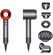 Фен Dyson Super Hair Dryer Червоний з іонізацією та турборежимом 5 насадок (Y-1)