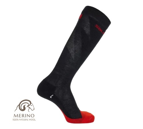 Шкарпетки гірськолижні Salomon S/MAX (Merino) Black/Racing Red (C18054)