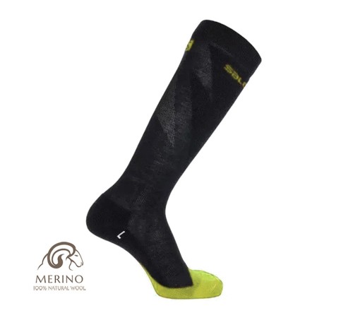 Шкарпетки гірськолижні Salomon S/MAX (Merino)  Black/Oil Green (С18053)