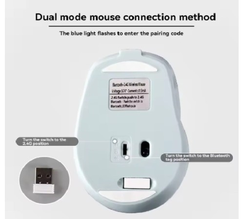 Акумуляторна бездротова мишка Xiaomi Sensitive Bluetooth Mouse 2.4G Dual-Mode White