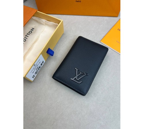 Кардхолдер чорний Louis Vuitton Aerogram Black k424