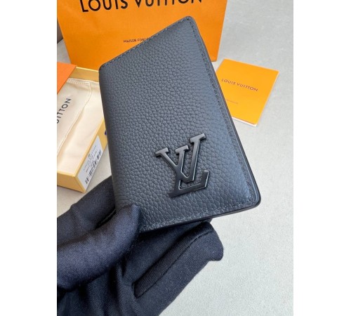 Кардхолдер чорний Louis Vuitton Aerogram Black k424