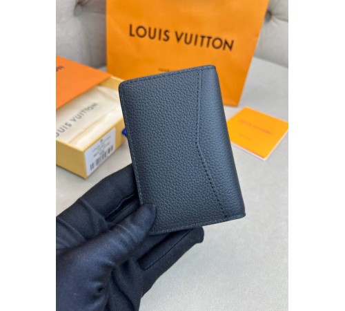 Кардхолдер чорний Louis Vuitton Aerogram Black k424