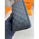 Гаманець чорний Louis Vuitton Brazza Damier Infini (блискавка) k417