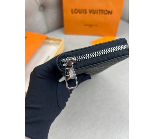 Гаманець чорний Louis Vuitton Brazza Damier Infini (блискавка) k417