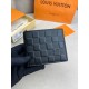 Гаманець чорний Louis Vuitton Multiple Damier Infini k416