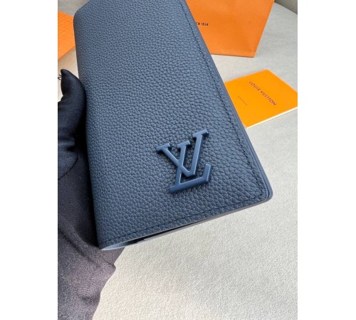 Гаманець синій Louis Vuitton Brazza Aerogram Blue k418