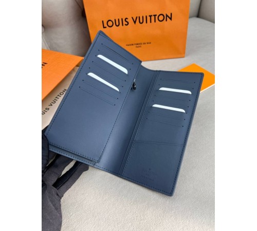 Гаманець синій Louis Vuitton Brazza Aerogram Blue k418