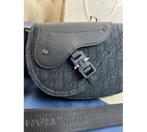 Месенджер чорний Dior Saddle Oblique Black c881