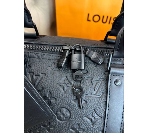 Дорожня сумка чорна Louis Vuitton Keepall Monogram Taurillon 50cm c875