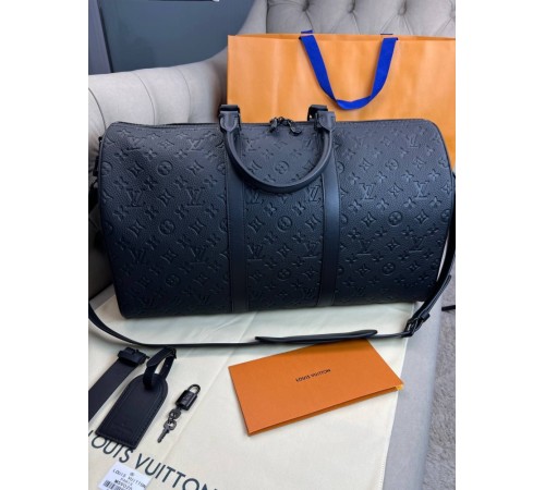 Дорожня сумка чорна Louis Vuitton Keepall Monogram Taurillon 50cm c875