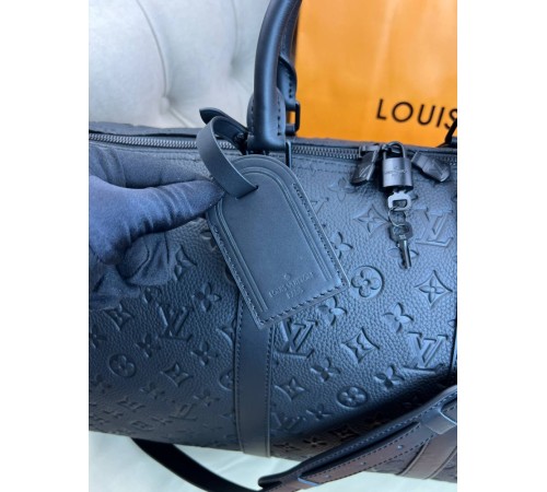 Дорожня сумка чорна Louis Vuitton Keepall Monogram Taurillon 50cm c875