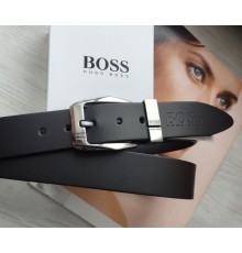 Чоловічий шкіряний ремінь Hugo Boss чорний