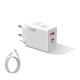 Зарядний пристрій 120W Charger + Кабель 6A USB-A to USB-C White