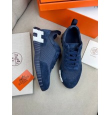 Кросівки сині Hermes Tenis Bouncing Dark Blue ob408