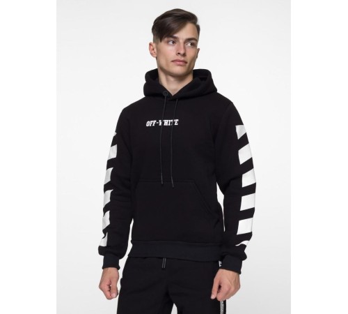 Худи Off White - Stripe and Cross, Black/White