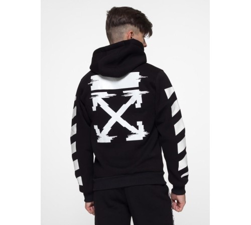 Худи Off White - Stripe and Cross, Black/White