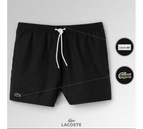 Пляжные шорты Lacoste (Черные)