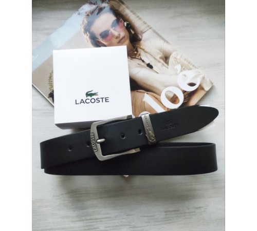 Кожаный ремень Lacoste black