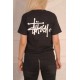 Черная классическая футболка Stussy