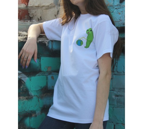 Белая футболка Ripndip c инопланетянином