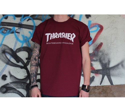 Бордовая футболка Thrasher