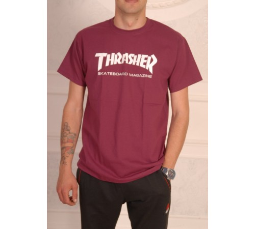 Бордовая футболка Thrasher