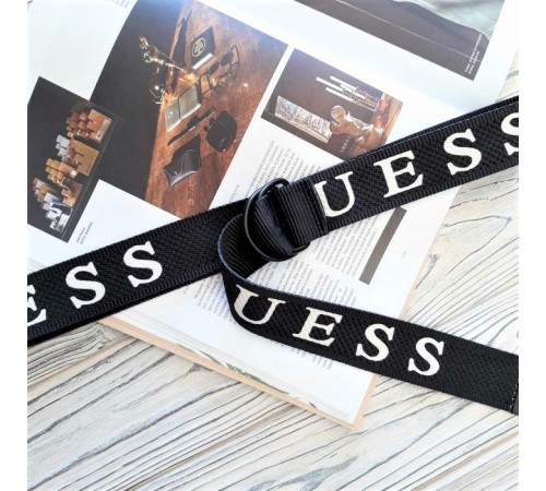 Тканевый пояс ремень Guess черный