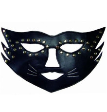 Черная маска кошки с  паетками Blindfold