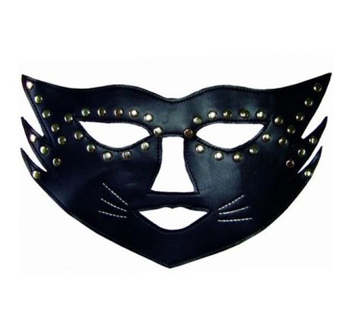 Черная маска кошки с  паетками Blindfold