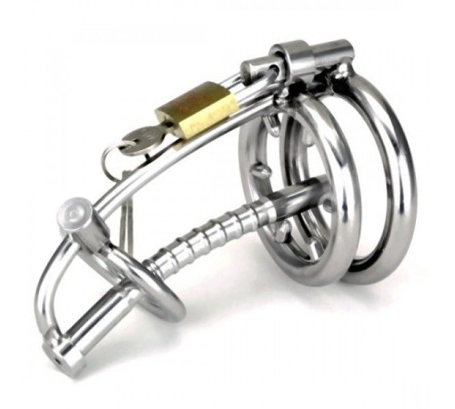 sylum Locking Chastity Cage Prince‘s Wand Penis Prison with a Removable Head Ring