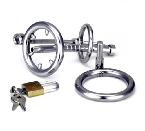 sylum Locking Chastity Cage Prince‘s Wand Penis Prison with a Removable Head Ring